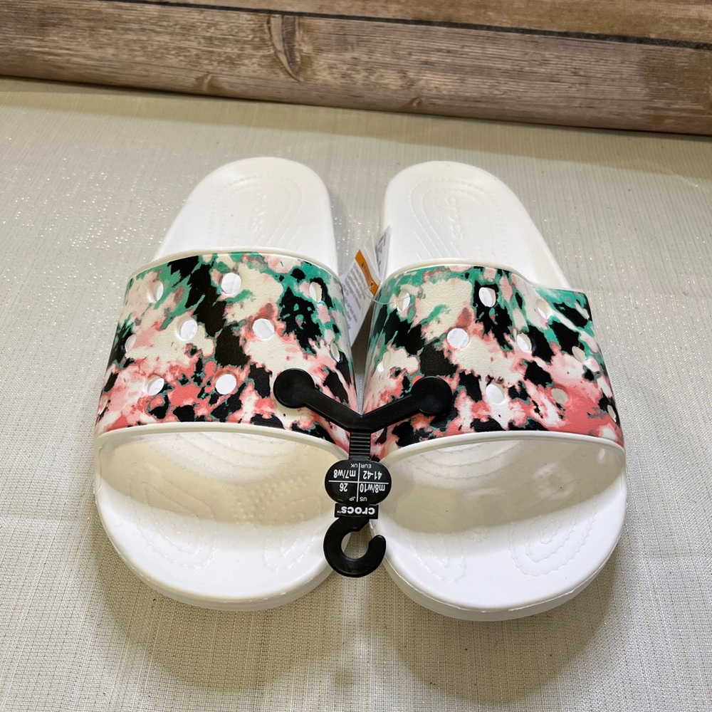 Crocs Slides Unisex M 8/W 10 classic crocs tie dye mania NWT